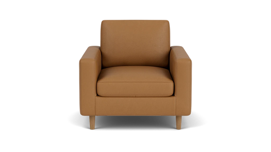 Oskar Plush Chair - Leather (Paloma-Bourbon)