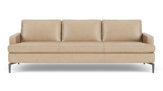 Eve Leather Sofa 92" - Coachella Warm Grey