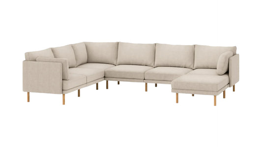 Field 6-Piece Sectional with Ottoman - Plush Oatmeal