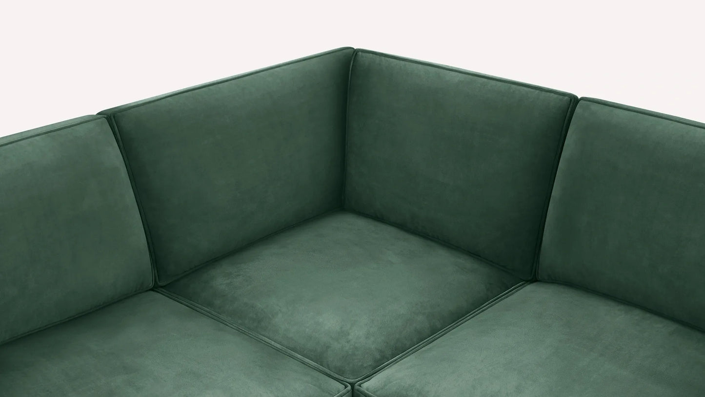 Nomad Velvet 5-Seat Corner Sectional - Jade