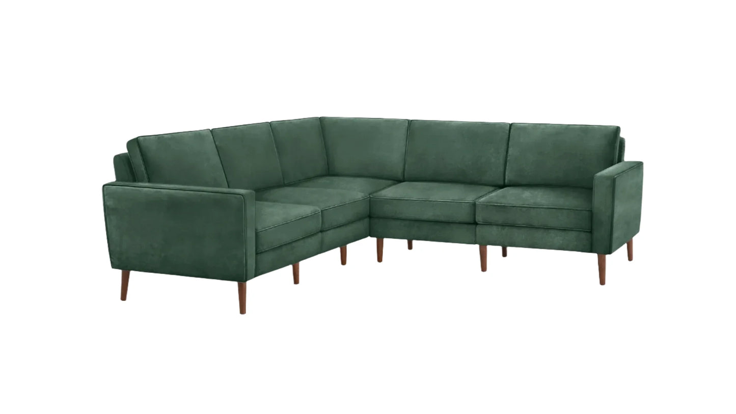 Nomad Velvet 5-Seat Corner Sectional - Jade