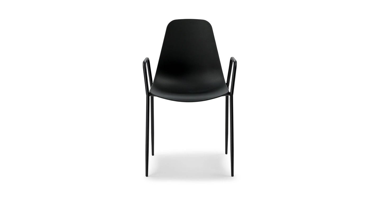 Pure Black Stackable Dining Armchair