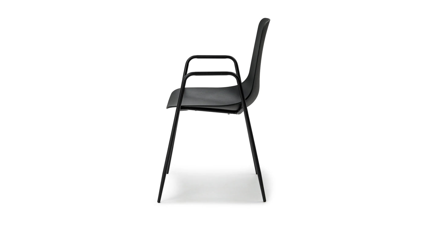 Pure Black Stackable Dining Armchair