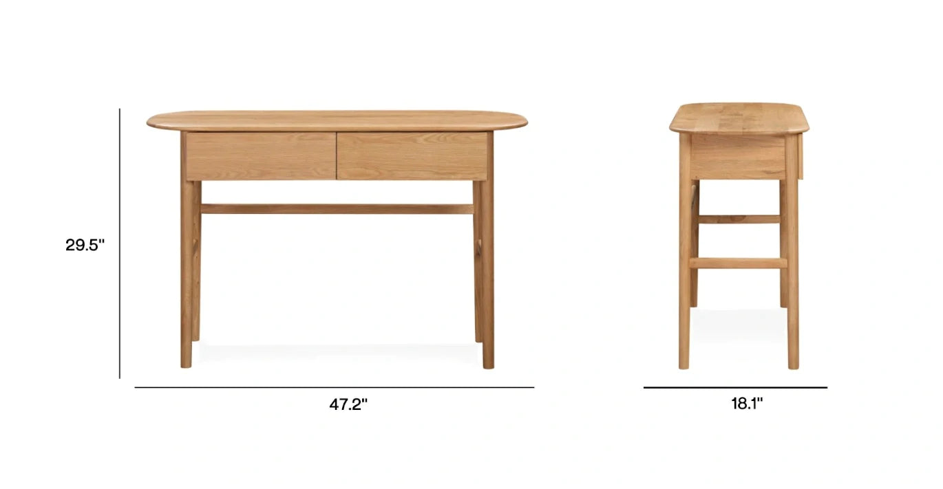 Isla Oak Desk with 2 Drawers